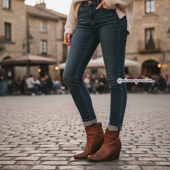 Frye Carson Wedge Cognac Leather Cute Ankle Bootie - Picture 4 of 13
